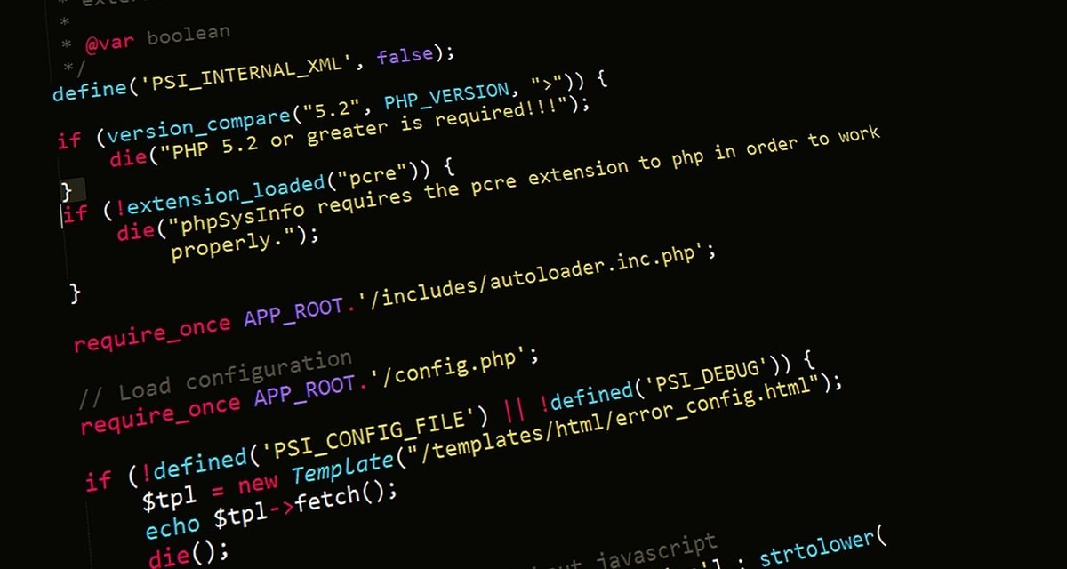Capture d'écran montrant du code PHP avec coloration syntaxique